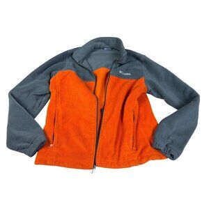 Columbia Mens Orange & Gray Full-Zip Fleece Jacket M